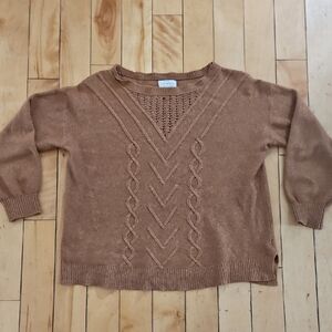 Lucky Brand Tan Cable Knit Sweater